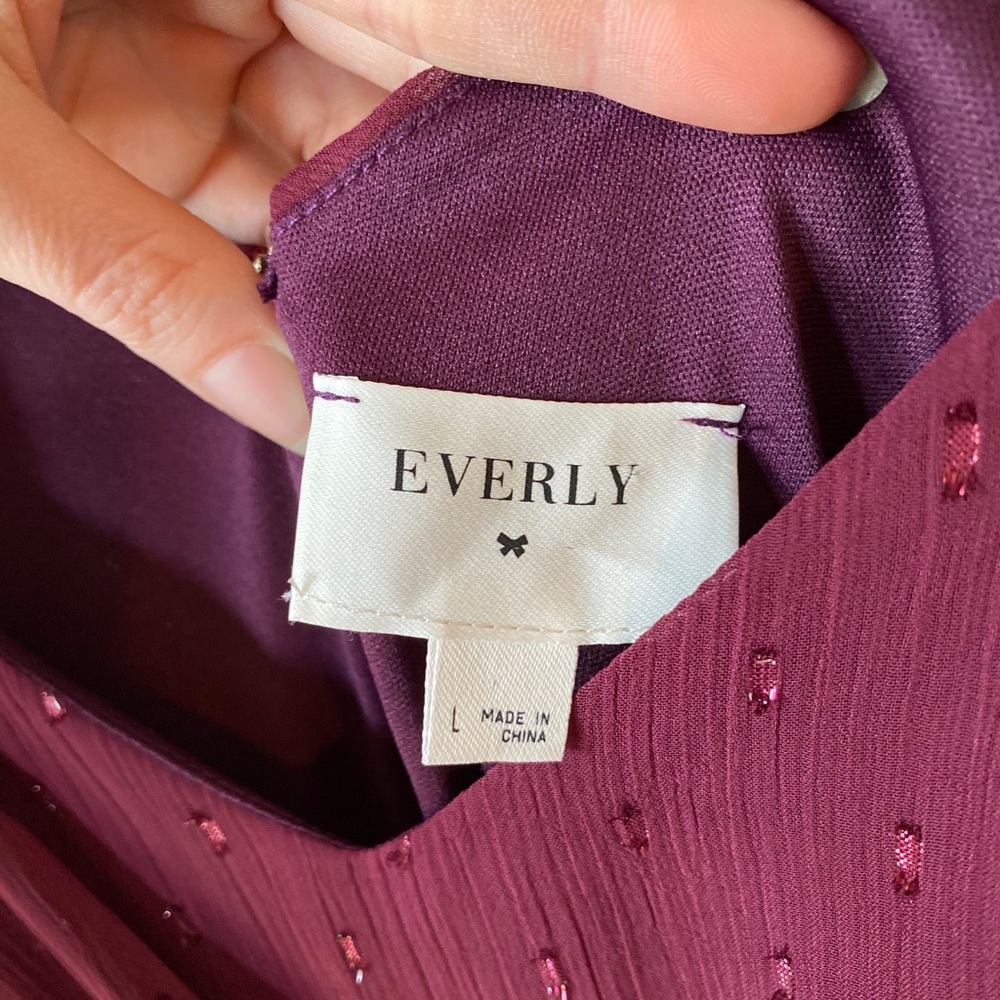 Everly Wine Sleeveless Wrap Crop Flowy Jumpsuit - Picture 3 of 8